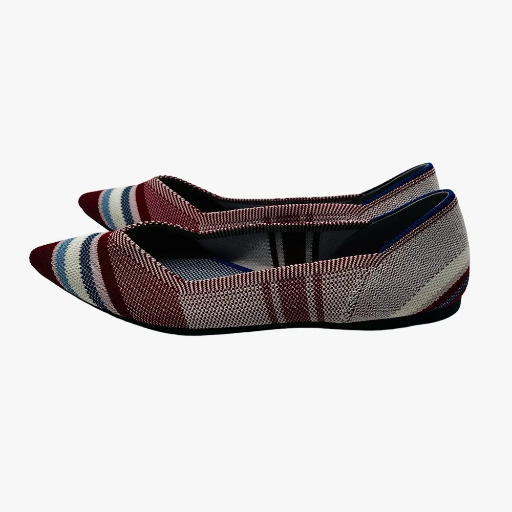 Rothy's‎ RARE The Point Varsity Stripe Red and Blue Women's Size 8.5 unicorn OG